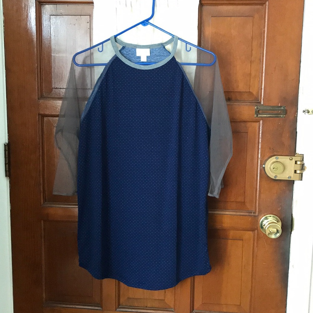 ✨Final Sale✨ Lularoe Navy Randy with sheer sleeves